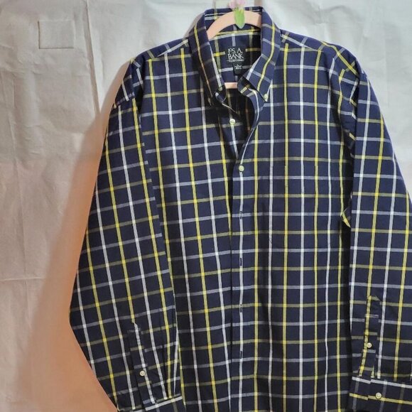 Jos A Banks, Not Worn, Men's Checkered Long Sleeved Shirt, Size L - Picture 1 of 7